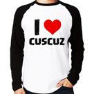 Camiseta Raglan I love cuscuz Manga Longa - Foca na Moda Camiseta Raglan I love cuscuz Manga Longa - Foca na Moda