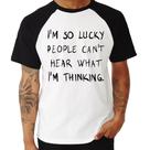 Camiseta Raglan I'm so Lucky - Foca na Moda