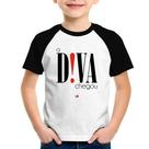 Camiseta Raglan Infantil A Diva Chegou - Foca na Moda