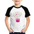 Camiseta Raglan Infantil Árvore Corações Caixa - Foca na Moda