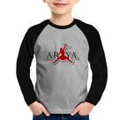 Camiseta Raglan Infantil Arya Stark Killing the Night King Manga Longa - Foca na Moda