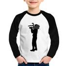 Camiseta Raglan Infantil Cameraman Manga Longa - Foca na Moda