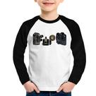 Camiseta Raglan Infantil Câmeras Vintage Manga Longa - Foca na Moda Camiseta Raglan Infantil Câmeras Vintage Manga Longa - Foca na Moda