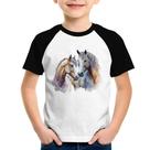 Camiseta Raglan Infantil Cavalo e Égua - Foca na Moda