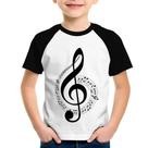 Camiseta Raglan Infantil Clave de Sol - Foca na Moda