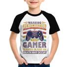 Camiseta Raglan Infantil Do Not Disturb This Gamer - Foca na Moda