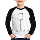 Camiseta Raglan Infantil Dream Up Manga Longa - Foca na Moda