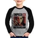 Camiseta Raglan Infantil Empieza el matriarcado Manga Longa - Foca na Moda Camiseta Raglan Infantil Empieza el matriarcado Manga Longa - Foca na Moda