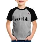 Camiseta Raglan Infantil Evolução da Baterista - Foca na Moda