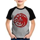 Camiseta Raglan Infantil Fire and Blood Targaryen - Foca na Moda