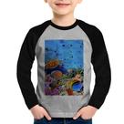 Camiseta Raglan Infantil Fundo do Mar Manga Longa - Foca na Moda Camiseta Raglan Infantil Fundo do Mar Manga Longa - Foca na Moda