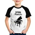Camiseta Raglan Infantil Futura Pianista - Foca na Moda