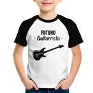 Camiseta Raglan Infantil Futuro Guitarrista - Foca na Moda