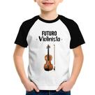 Camiseta Raglan Infantil Futuro Violinista - Foca na Moda