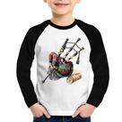 Camiseta Raglan Infantil Gaita de Foles Manga Longa - Foca na Moda Camiseta Raglan Infantil Gaita de Foles Manga Longa - Foca na Moda