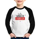 Camiseta Raglan Infantil Hello World Manga Longa - Foca na Moda Camiseta Raglan Infantil Hello World Manga Longa - Foca na Moda
