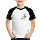 Camiseta Raglan Infantil Já tomei muitas dores, agora só quero café - Foca na Moda