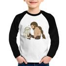 Camiseta Raglan Infantil Khal Drogo e Daenerys Targaryen Manga Longa - Foca na Moda