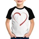 Camiseta Raglan Infantil Matrioska Coração - Foca na Moda