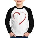 Camiseta Raglan Infantil Matrioska Coração Manga Longa - Foca na Moda
