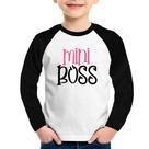 Camiseta Raglan Infantil Mini Boss Manga Longa - Foca na Moda