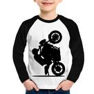 Camiseta Raglan Infantil Moto Grau XJ6 Manga Longa - Foca na Moda