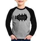Camiseta Raglan Infantil Music Can Change The World Manga Longa - Foca na Moda