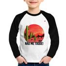 Camiseta Raglan Infantil Não me toque! Manga Longa - Foca na Moda