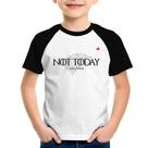 Camiseta Raglan Infantil Not Today, Arya Stark - Foca na Moda Camiseta Raglan Infantil Not Today, Arya Stark - Foca na Moda