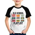 Camiseta Raglan Infantil Old School Playlist - Foca na Moda