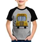 Camiseta Raglan Infantil Ônibus Escolar - Foca na Moda
