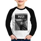 Camiseta Raglan Infantil PUTZ! Manga Longa - Foca na Moda