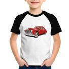 Camiseta Raglan Infantil Retro Classic Red Car - Foca na Moda