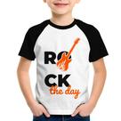 Camiseta Raglan Infantil Rock the day - Foca na Moda