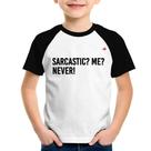 Camiseta Raglan Infantil Sarcastic Me Never! - Foca na Moda Camiseta Raglan Infantil Sarcastic Me Never! - Foca na Moda