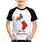 Camiseta Raglan Infantil Socket Merry Christmas - Foca na Moda