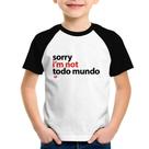 Camiseta Raglan Infantil Sorry, I'm not todo mundo - Foca na Moda