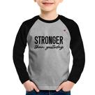 Camiseta Raglan Infantil Stronger than yesterday Manga Longa - Foca na Moda Camiseta Raglan Infantil Stronger than yesterday Manga Longa - Foca na Moda
