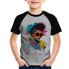 Camiseta Raglan Infantil Tenho em mim todas as cores do mundo - Foca na Moda