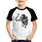 Camiseta Raglan Infantil Tigre Traços - Foca na Moda