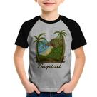 Camiseta Raglan Infantil Tropical Beach - Foca na Moda Camiseta Raglan Infantil Tropical Beach - Foca na Moda