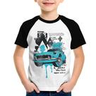 Camiseta Raglan Infantil Vintage Classic Car Painting - Foca na Moda