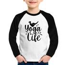 Camiseta Raglan Infantil Yoga Life Manga Longa - Foca na Moda