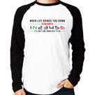 Camiseta Raglan It's Only One Down Rest Is Up Manga Longa - Foca na Moda
