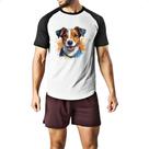 Camiseta Raglan Jack Russell Terrier Watercolor Arte