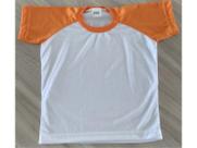 Camiseta Raglan Juvenil Manga Curta Laranja