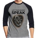 Camiseta Raglan Let the music speak Manga 3/4 - Foca na Moda