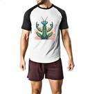 Camiseta Raglan Louva Deus Meditando Camiseta Raglan Louva Deus Meditando