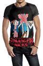 Camiseta Raglan Masculina Rick E Morty Stranger Things Re611