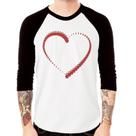 Camiseta Raglan Matrioska Coração Manga 3/4 - Foca na Moda